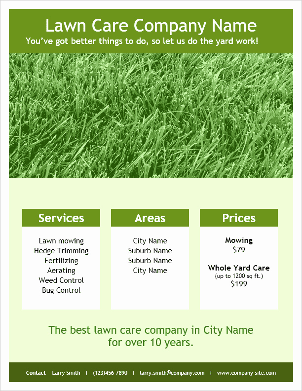 Lawn Care Flyer Template Unique Lawn Care Flyer Template for Word