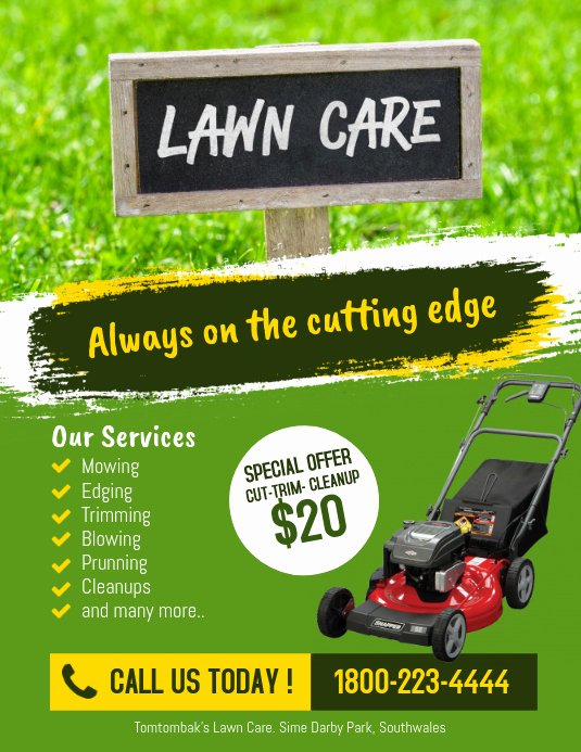 Lawn Care Flyer Template Unique Lawn Care Services Flyer Poster Template