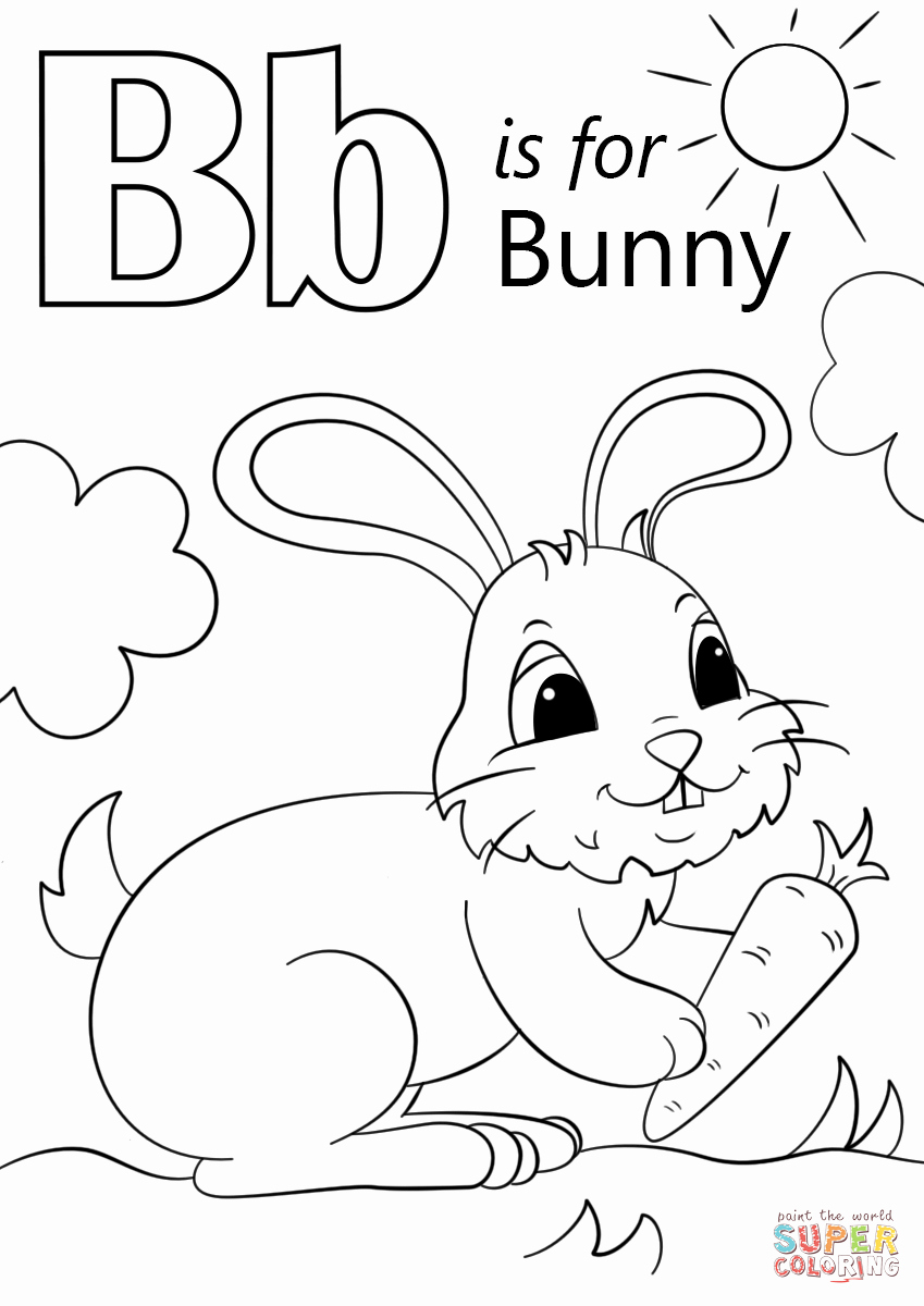 Letter B Printable Fresh Letter B is for Bunny Coloring Page