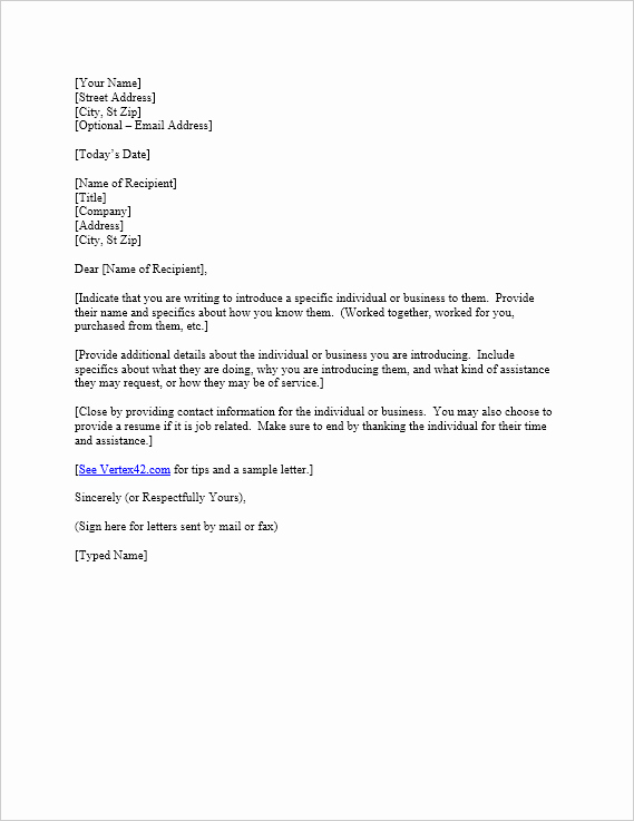 Letter Of Introduction Example Best Of Free Letter Of Introduction Template