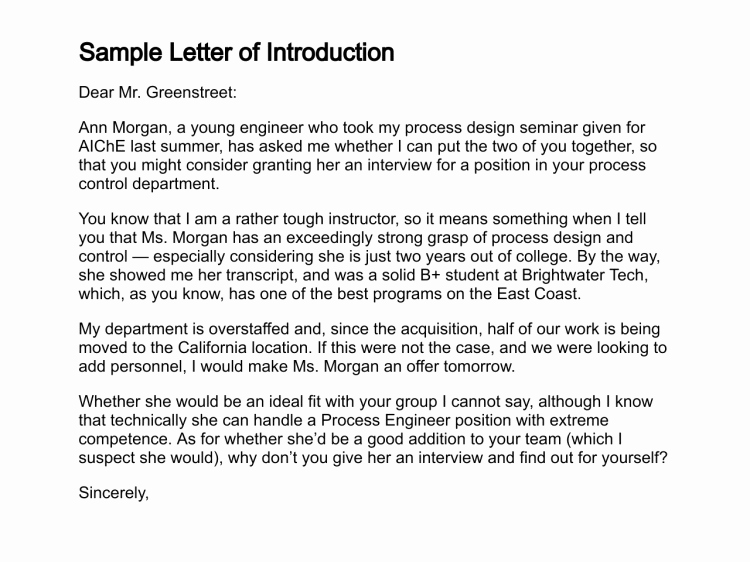 Letter Of Introduction Example Best Of Sample Letter Of Introduction Basic Cover Letter
