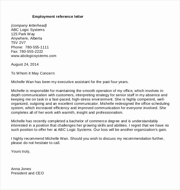 Letter Of Recommendation Templates Word Fresh Reference Letter Templates – 18 Free Word Pdf Documents