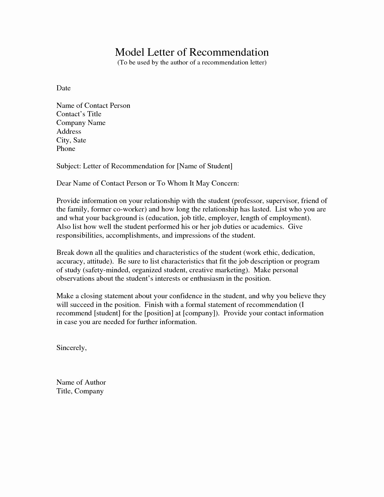 Letters Of Recommendation Template Awesome Letter Re Mendation Template for Coworker Examples