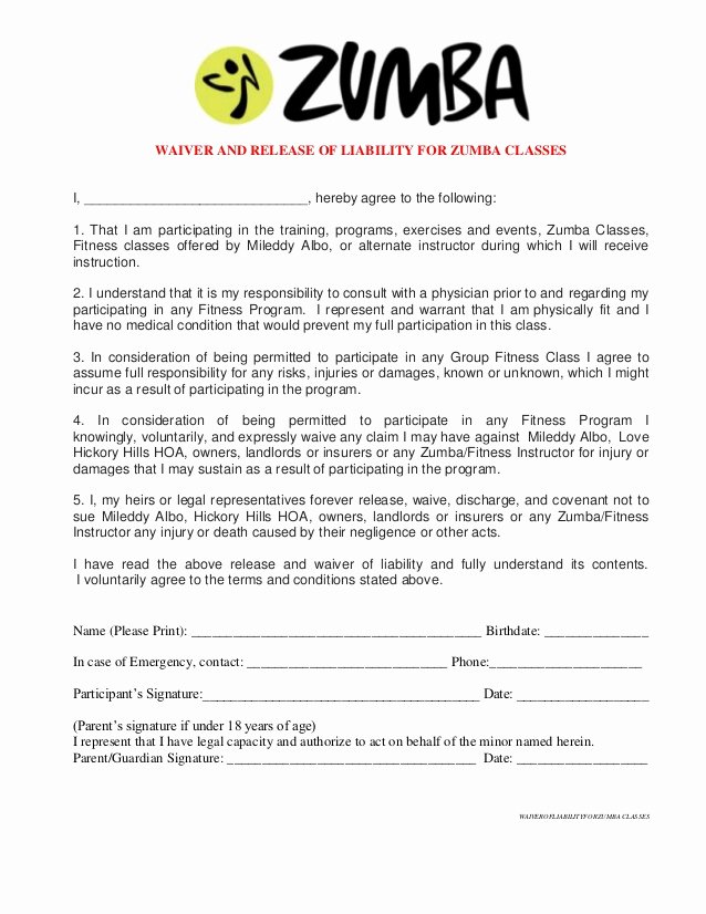 Liability Release form Template Awesome Free Printable Release and Waiver Liability Agreement