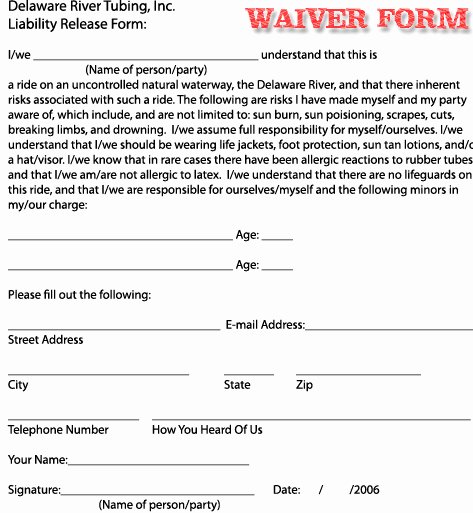 Liability Release form Template Best Of Free Printable Liability Waiver Sample form Generic