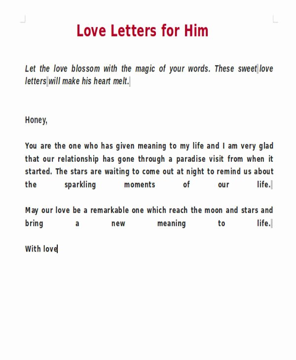 Love Letters to Him Best Of 81 Sample Letters