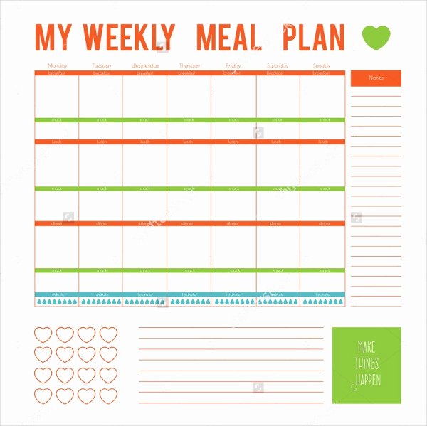 Meal Plan Template Word Awesome Meal Plan Template