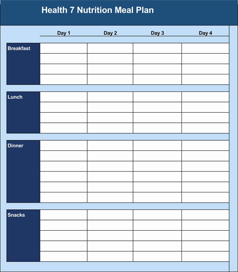 Meal Plan Template Word Elegant 25 Free Weekly Daily Meal Plan Templates for Excel and Word