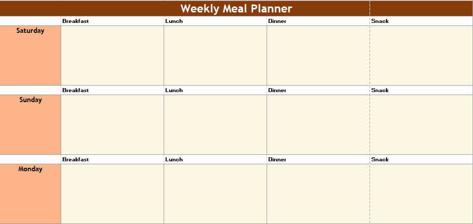 Meal Plan Template Word Fresh 25 Free Weekly Daily Meal Plan Templates for Excel and Word