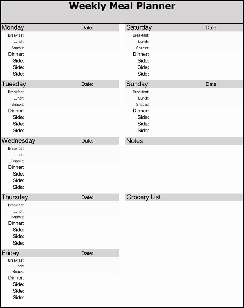 Meal Plan Template Word Inspirational 25 Free Weekly Daily Meal Plan Templates for Excel and Word