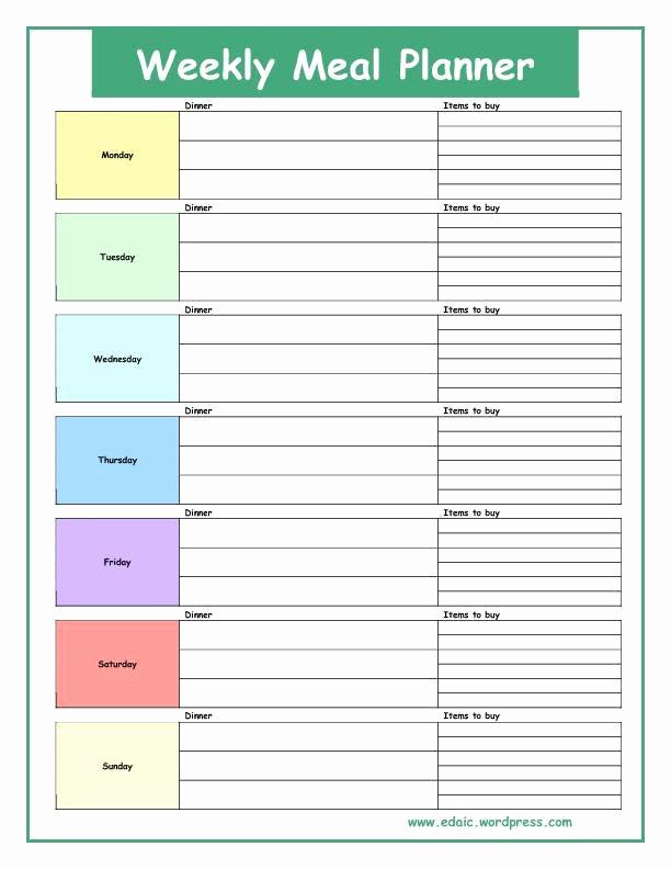 Meal Plan Template Word Luxury Meal Plans