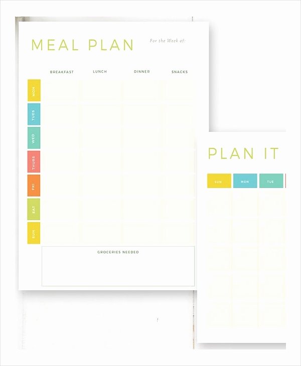 Meal Plan Template Word New Meal Plan Template 22 Free Word Pdf Psd Vector