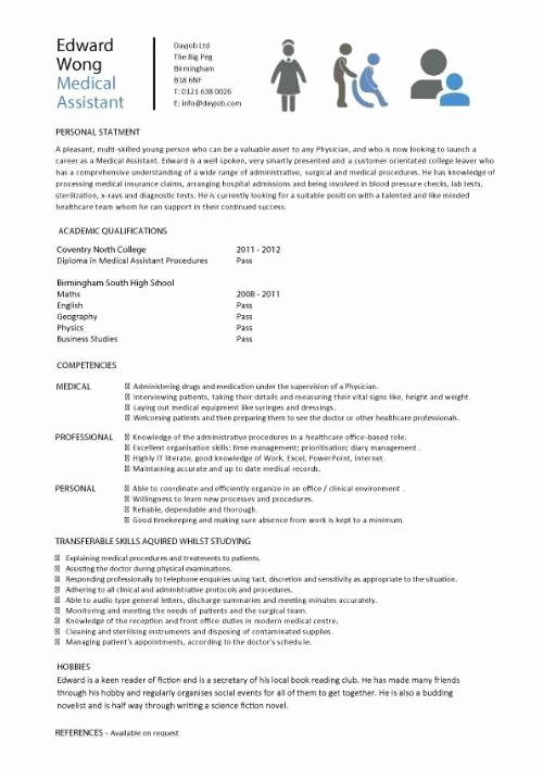 Medical assistant Resume Template Fresh Student Entry Level Medical assistant Resume Template