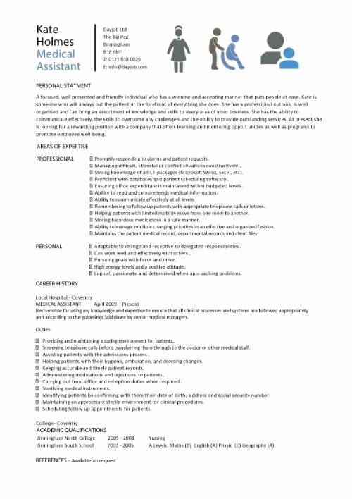 Medical assistant Resume Template Luxury Medical assistant Sample Resume