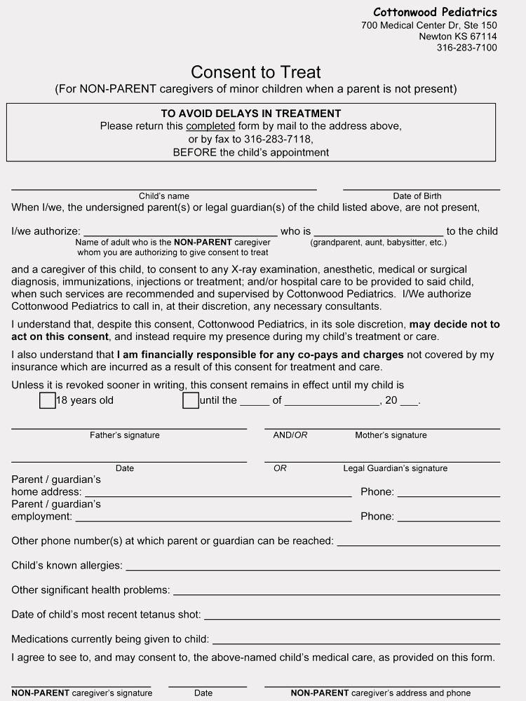Medical Consent form Template Fresh Free Medical Consent forms for Minor Child – Word