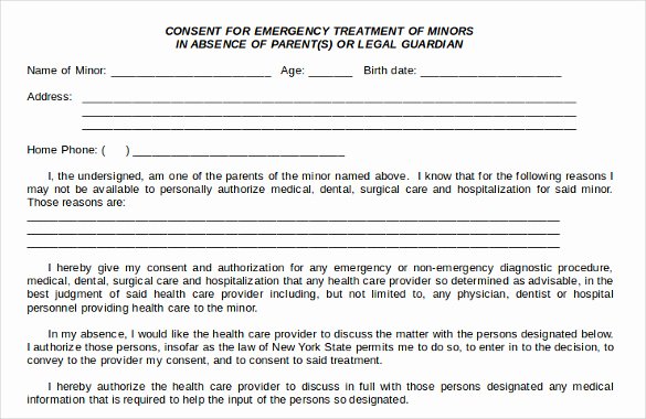 Medical Consent form Template Inspirational Sample Child Medical Consent form 5 Download Free