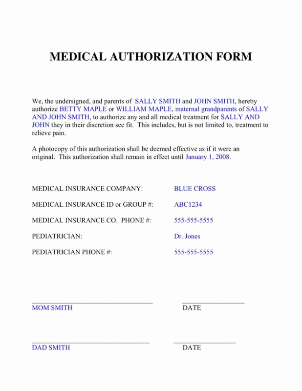 Medical Consent form Template New Medical Authorization form