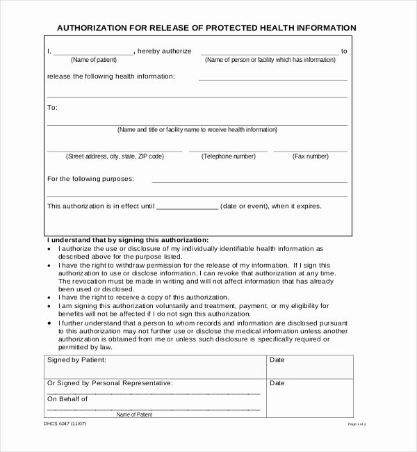 Medical Record Release form Lovely Free 19 Sample Medical Records Release forms