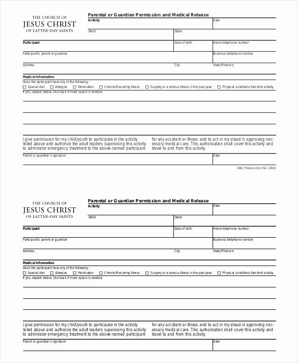 Medical Release form Template Fresh Medical Release form Template