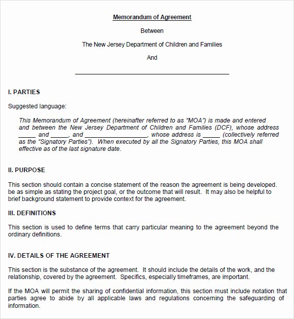 Memorandum Of Understanding Sample Best Of 13 Memorandum Of Agreements Pdf Word