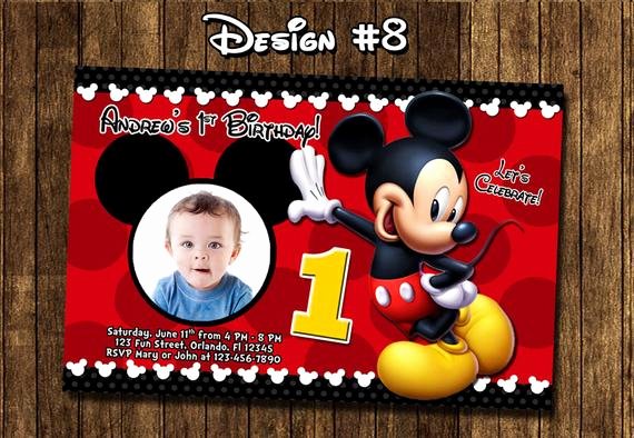 Mickey Mouse Birthday Invites New Mickey Mouse Baby First Birthday Party Invitations
