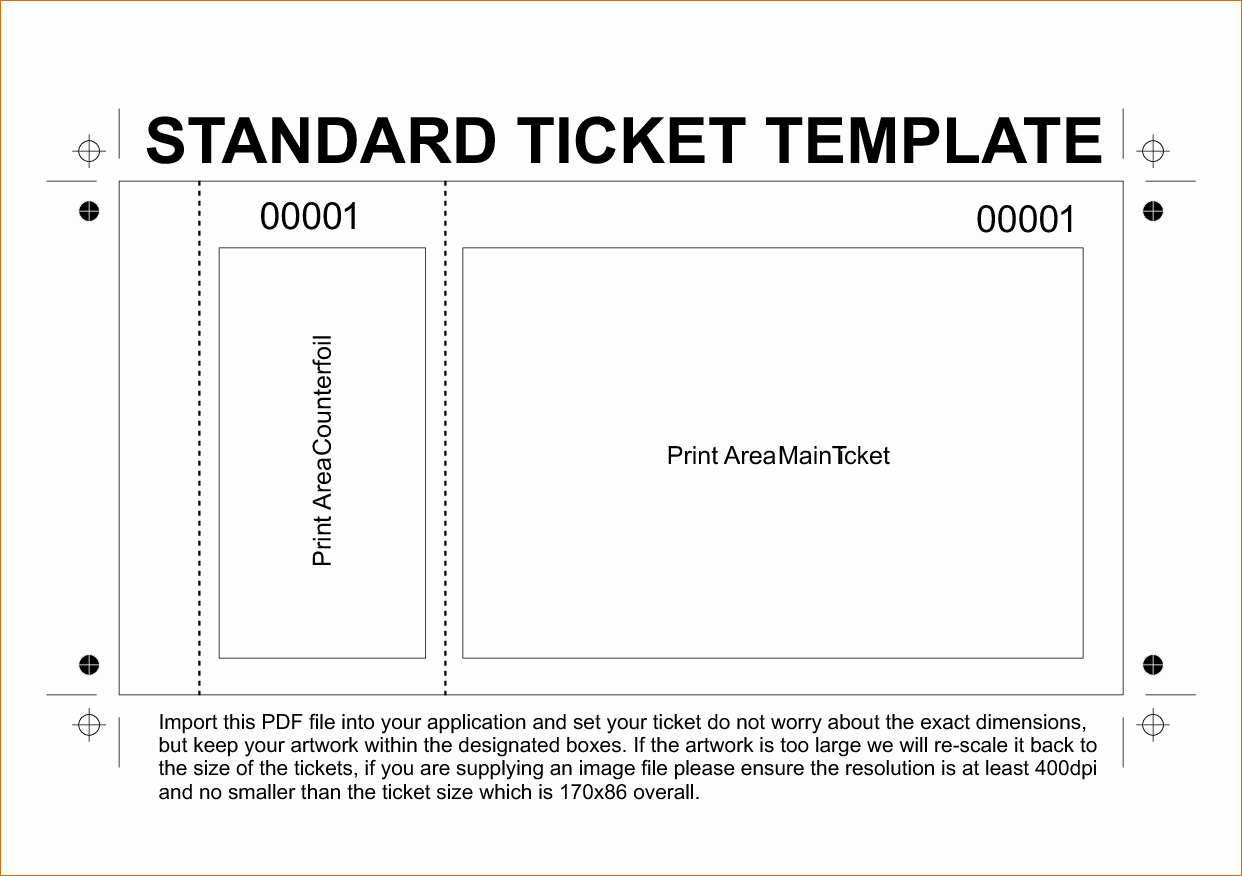 Microsoft Word Ticket Template New Ticket Template Word