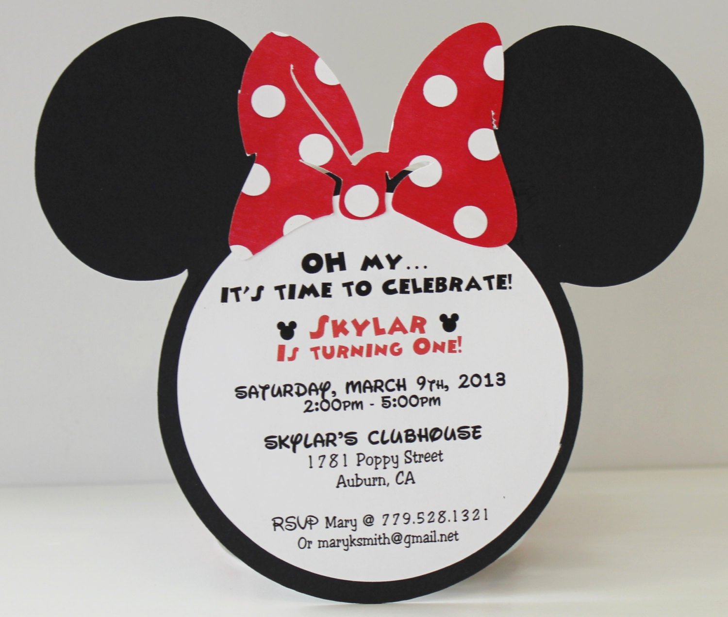 Minnie Mouse Birthday Invitations Inspirational Minnie Mouse Birthday Invitation Red Polka Dot Bow