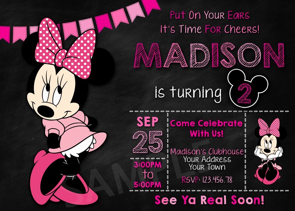Minnie Mouse Birthday Invitations Lovely Minnie Mouse Party Invitation Minnie Mouse Invitation