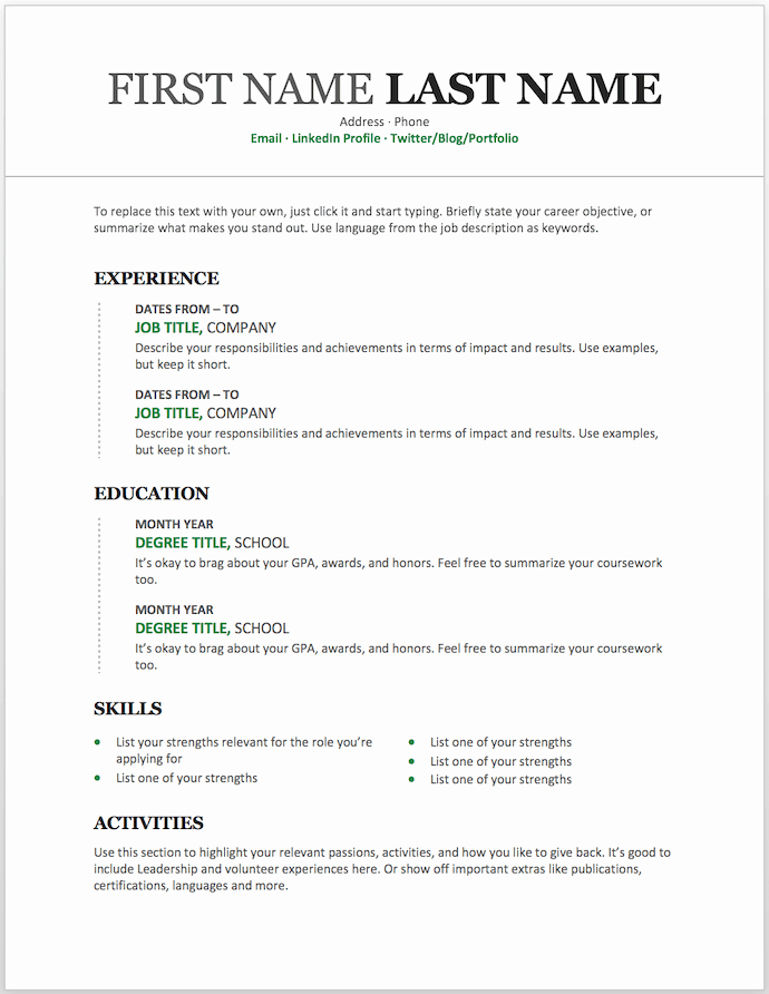 Modern Resume Template Word Beautiful 11 Free Resume Templates You Can Customize In Microsoft Word