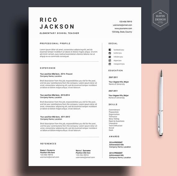Modern Resume Template Word Best Of Resume Template for Ms Word Cv Template with Free Cover