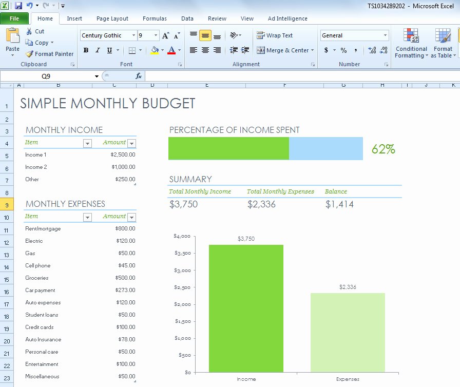 Monthly Budget Excel Template Best Of Simple Monthly Bud Spreadsheet for Excel 2013