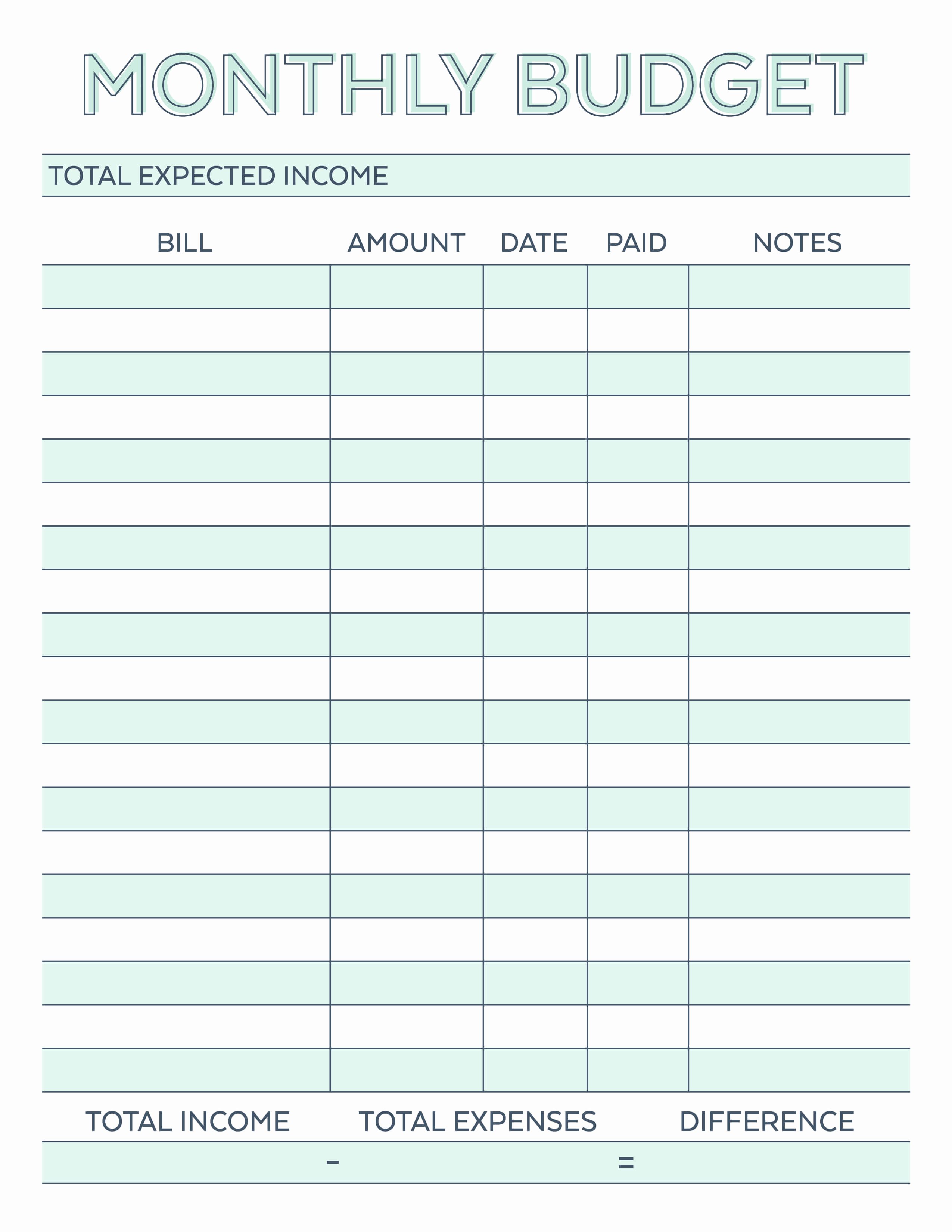 Monthly Budget Planner Template Best Of Monthly Bud Planner Free Printable Bud Worksheet