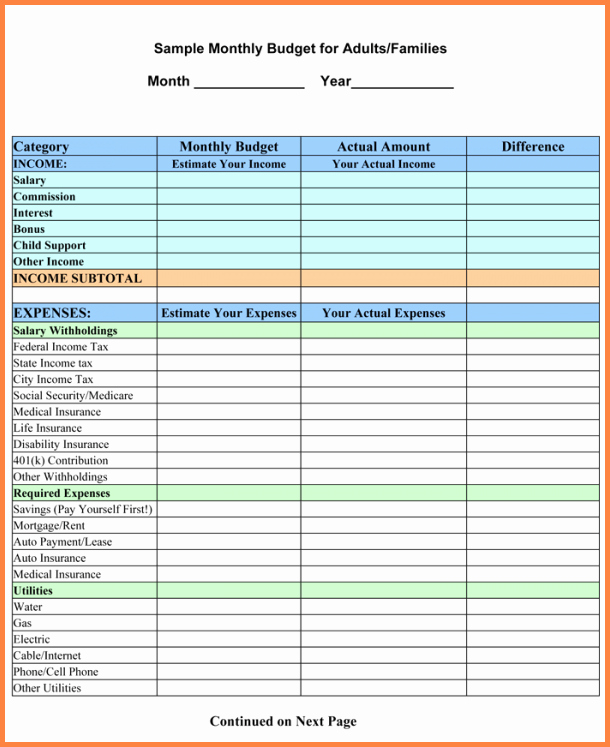 Monthly Budget Template Excel New 10 Home Monthly Bud Spreadsheet