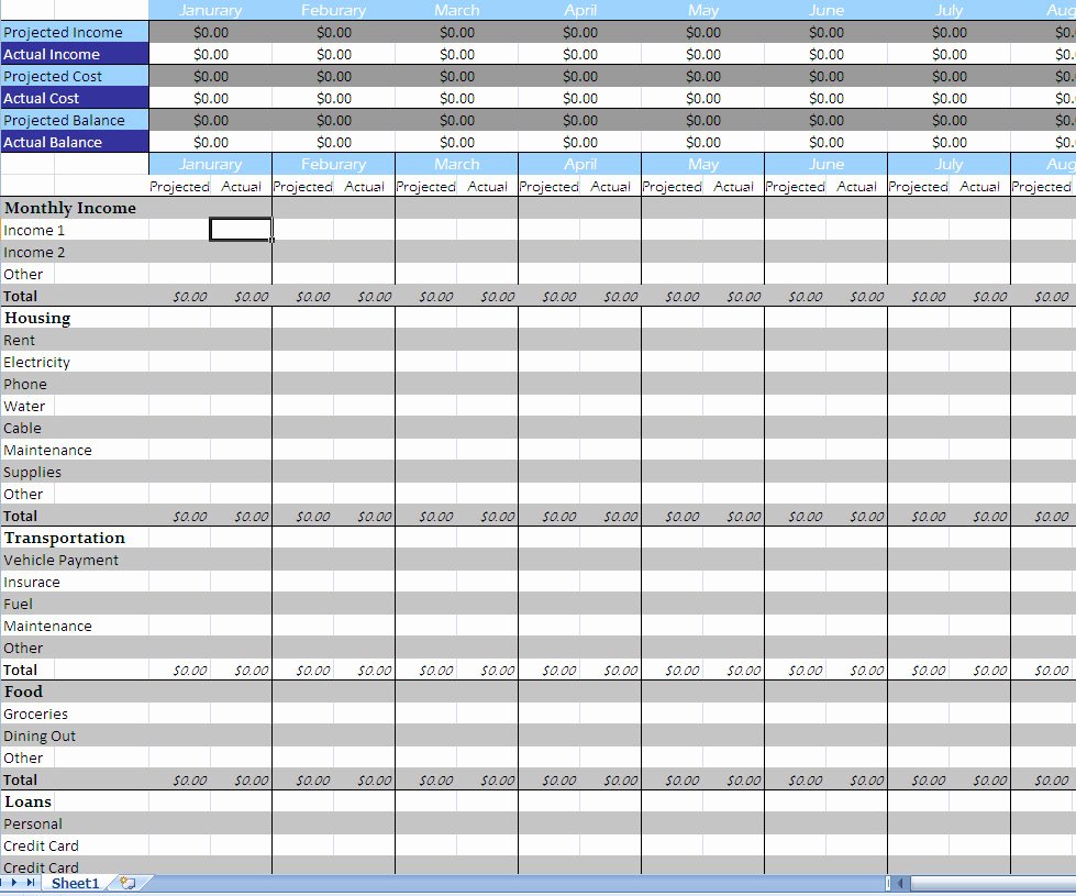 Monthly Budget Worksheet Excel Best Of Biweekly Bud Excel Template