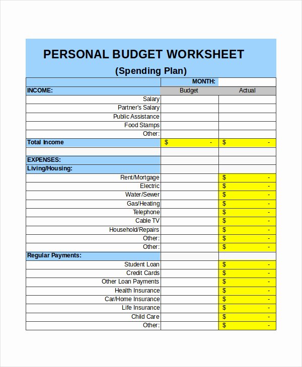 Monthly Budget Worksheet Excel Lovely Excel Monthly Bud Template