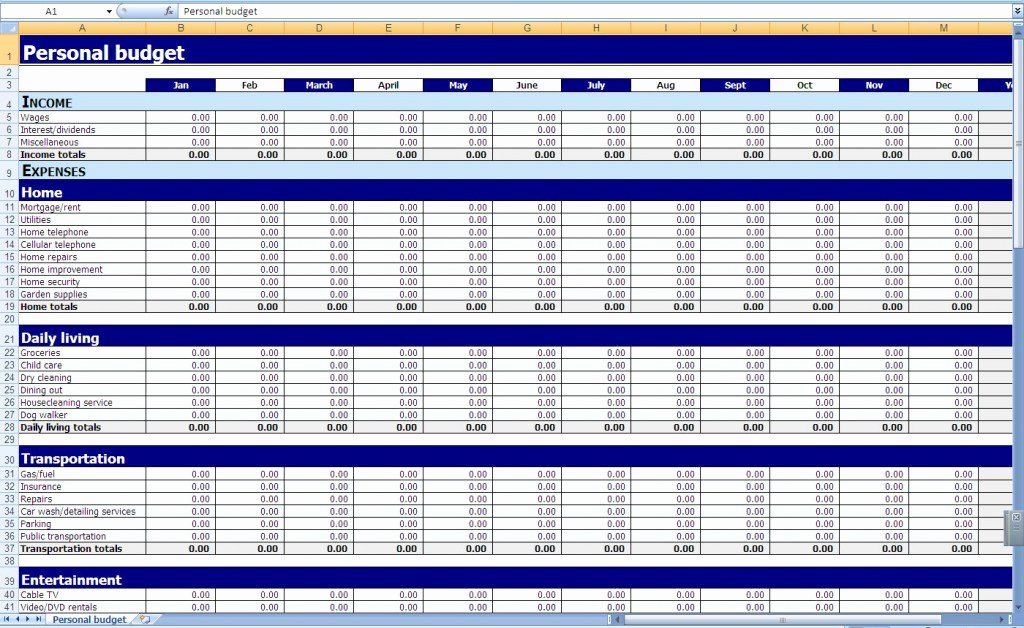 Monthly Budget Worksheet Excel Luxury Monthly and Yearly Bud Spreadsheet Excel Template