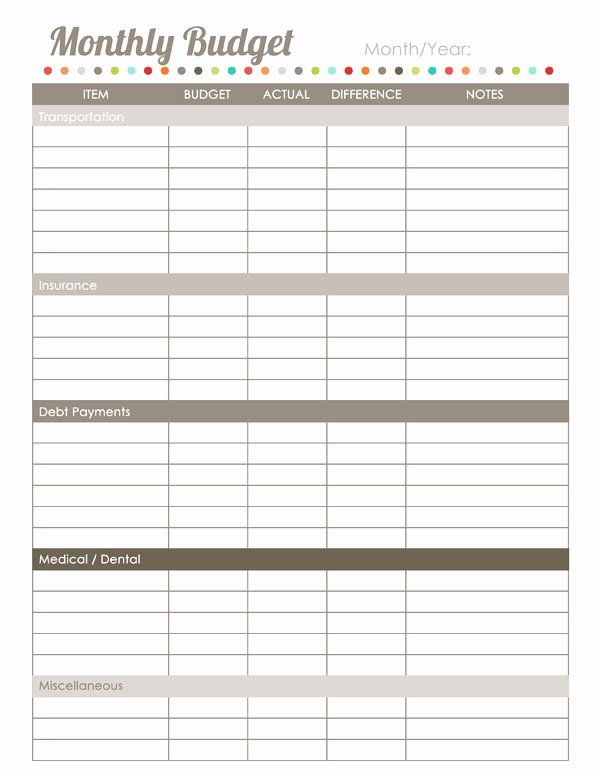 Monthly Budget Worksheet Printable Awesome Home Finance Printables the Harmonized House Project
