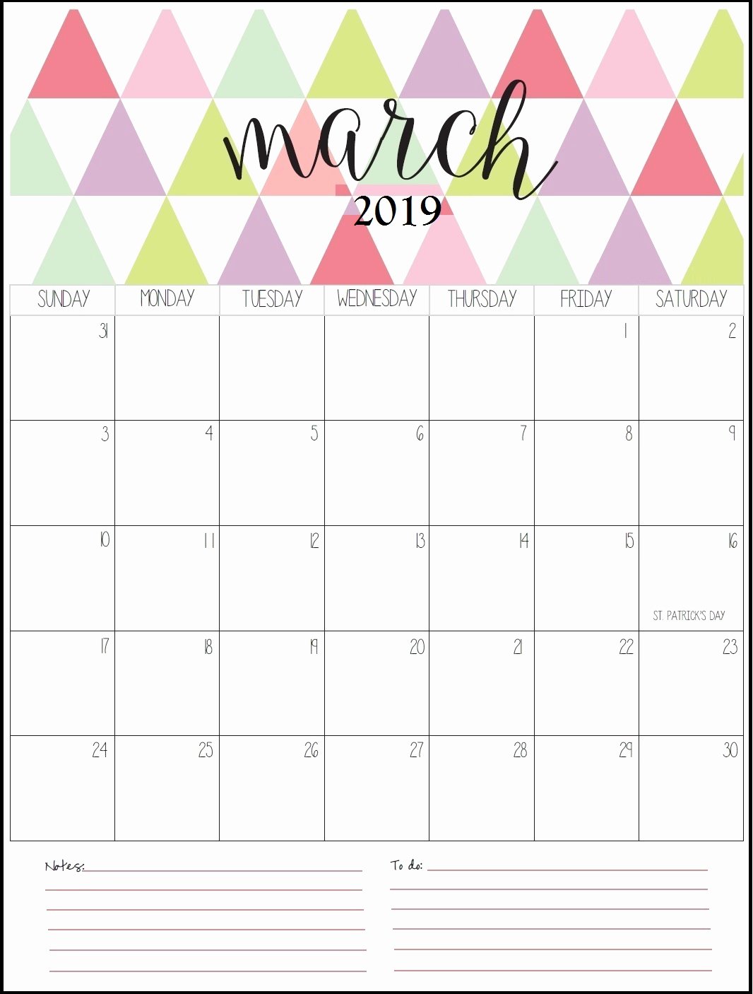 Monthly Calendar Template 2019 Luxury Monthly Printable Calendar 2019