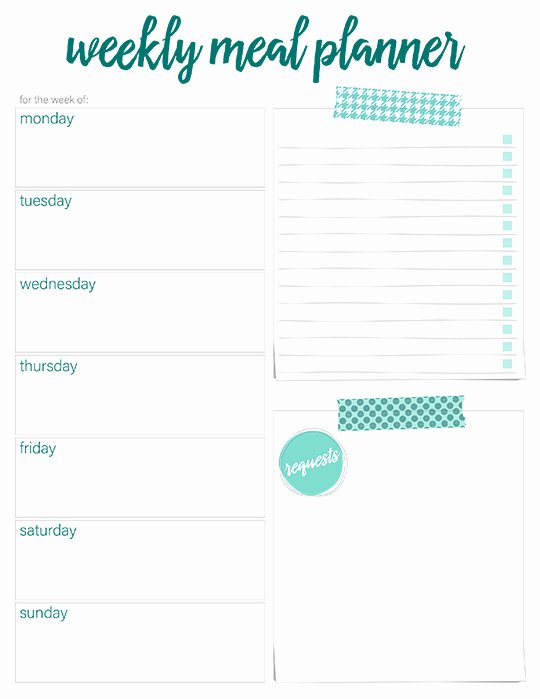Monthly Meal Planner Template Beautiful Printable Weekly Meal Planners Free