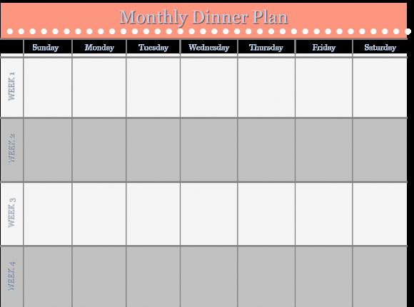 Monthly Meal Planner Template Unique Meal Planner Template