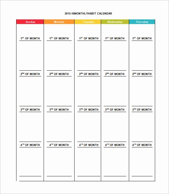 Monthly Schedule Template Excel Elegant Monthly Schedule Template 16 Free Excel Pdf Documents