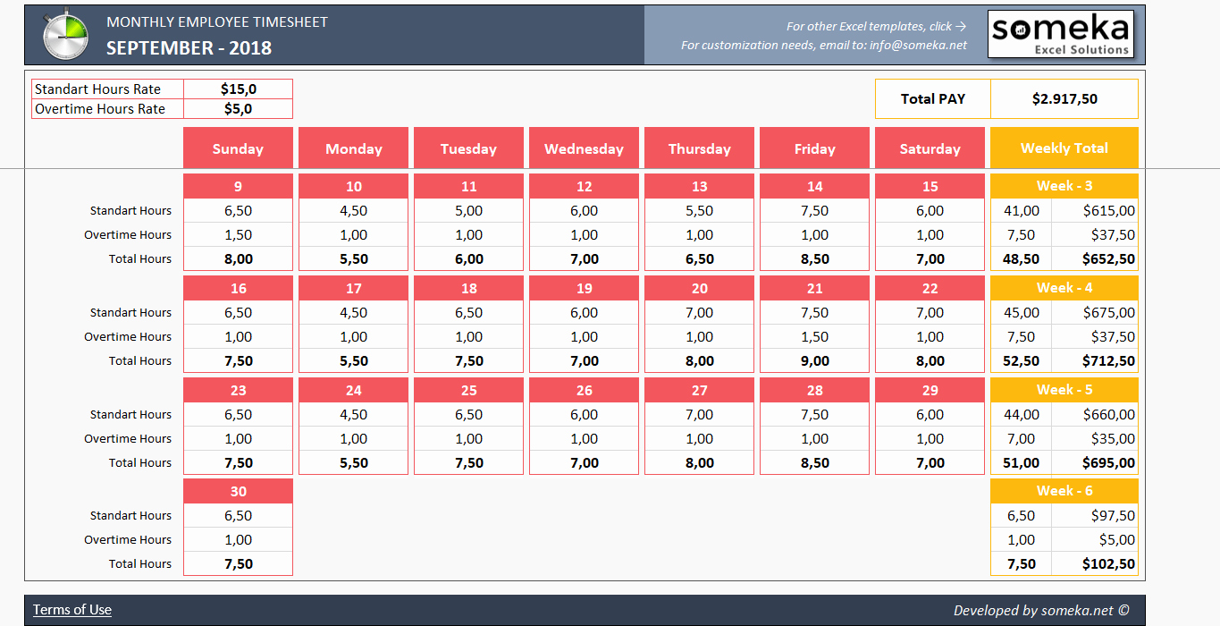 Monthly Schedule Template Excel New Monthly Employee Timesheet Template Free Excel Timesheet