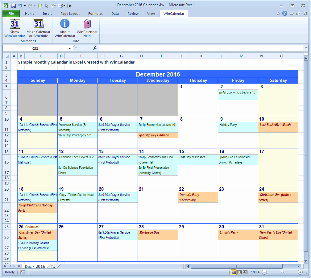Monthly Schedule Template Excel Unique Wincalendar Excel Calendar Creator with Holidays