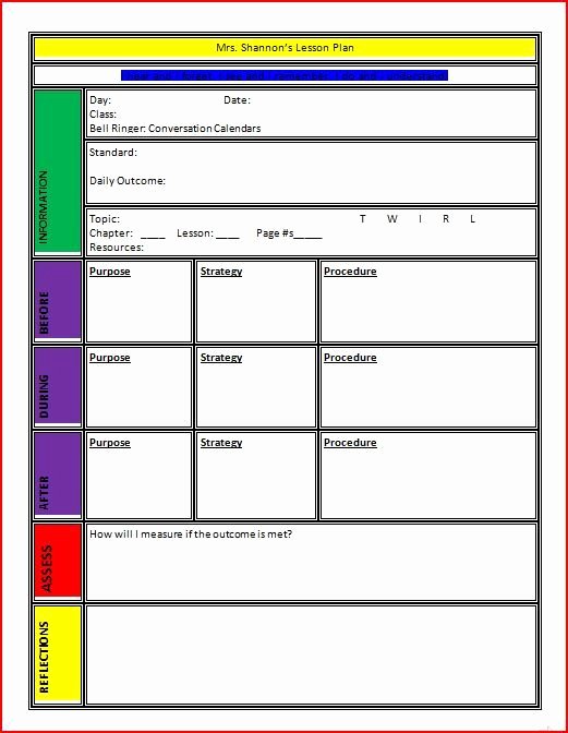 Music Lesson Plan Template Awesome Lesson Plan Template Classroom Management