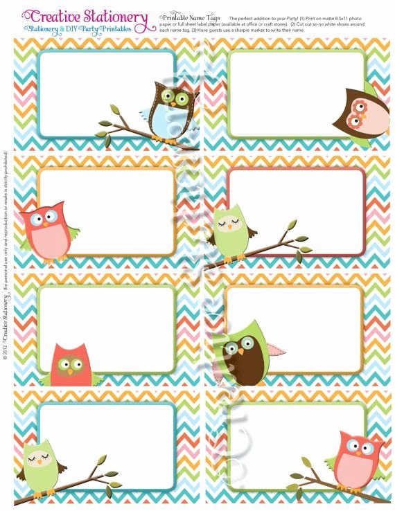 Name Tag Template Free Printable Lovely Printable Owl Name Tags Owl Name Tags Printable Owl