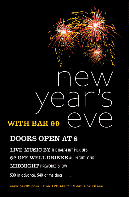 New Years Eve Flyer Unique New Years Restaurant Flyer