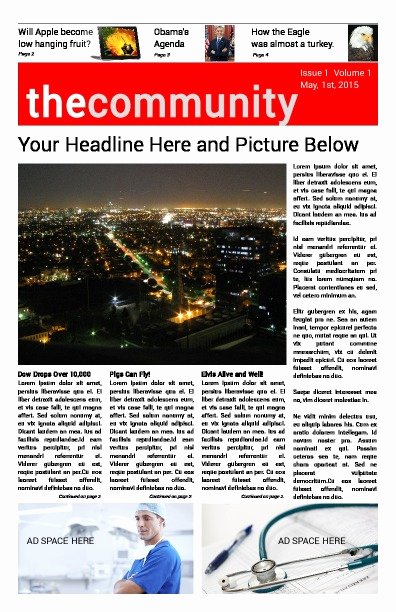 Newspaper Front Page Template Inspirational Free Newspaper Templates Print and Digital