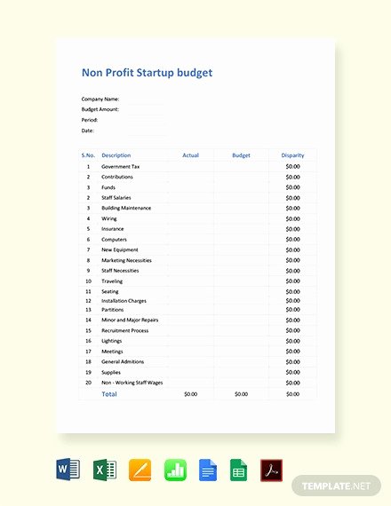 Non Profit Budget Template Best Of 12 Non Profit Bud Templates Word Pdf Excel Google