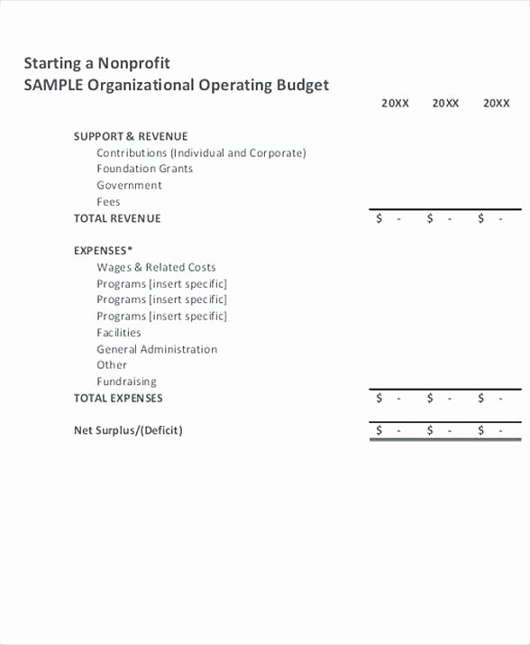 Non Profit Budget Template Best Of Nonprofit Operating Bud Template 8 Non Profit Bud