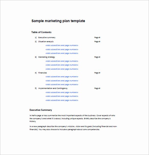 One Page Marketing Plan Fresh E Page Marketing Plan Template 16 Free Sample